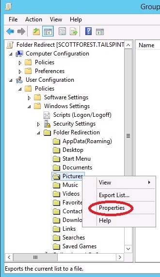 User Configuration\Policies\Windows Settings\Folder Redirection\Pictures